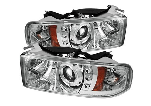 Spyder Projector Chrome LED Headlights 94-01 DODGE RAM NON-Sport - Click Image to Close